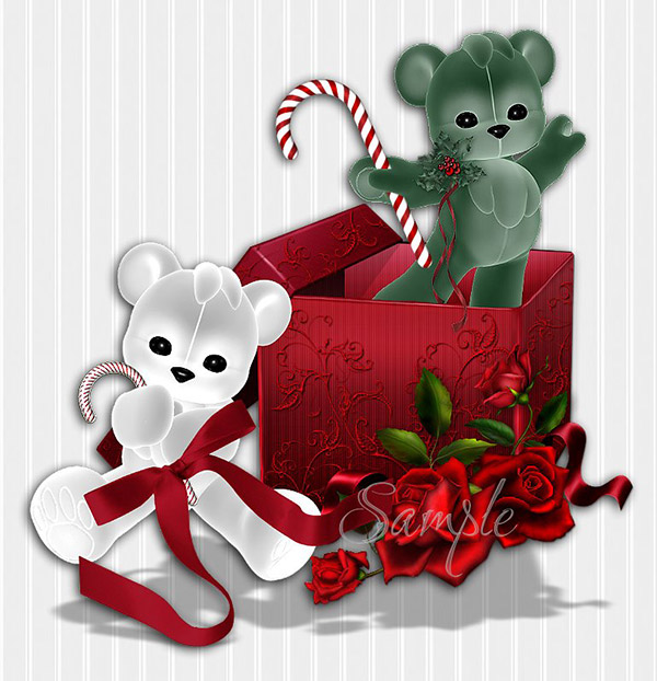 圣诞礼盒和熊